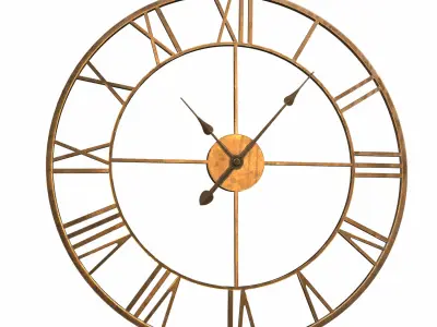 Vintage Roman Numeral Wall Clock 3D model