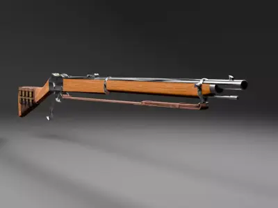 Henry Rifle 1860 Low-poly 3D model Free low-poly 3D model