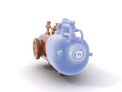 Steampunk Boiler and Gauge Model Pack Low-poly 3D model