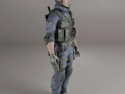 Game Ready Soldier Low-poly 3D model