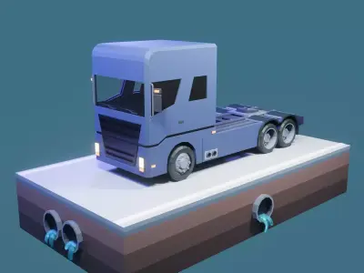 Low Poly Truck Low-poly 3D model by CgiNexus - Low-poly