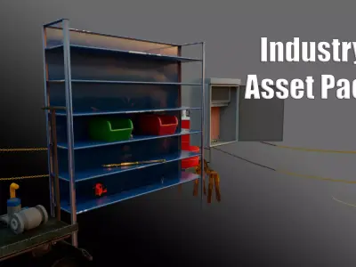 Industrial Assets pack Low-poly 3D model