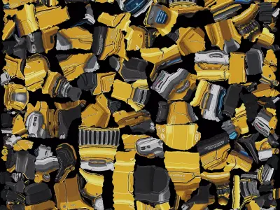 Futuristic Yellow Gun 3D model purchase
