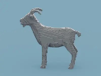 Voxel Goat Low-poly 3D model buy