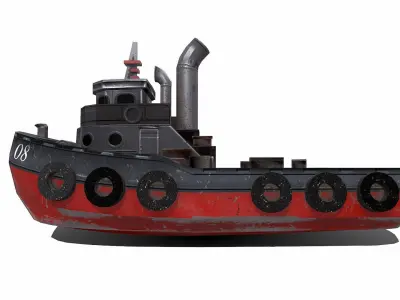 Tugboat Low-poly PBR Low-poly 3D model
