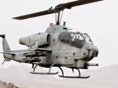 Bell AH-1W Super Cobra twin-engined attack helicopter 3D model