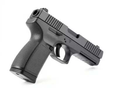 Matte Black Handgun model pack Low-poly 3D model