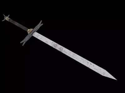 Fantasy Old Long Sword Low-poly 3D model