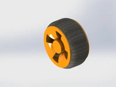 A round wheel of a vehicle 3D model