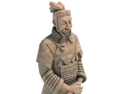 Terracotta Warriors statue 1 Low-poly 3D model