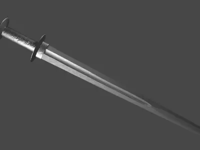 Excalibur sword with Khora handle Low-poly 3D model