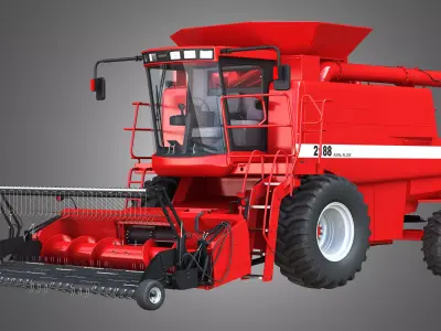 IH 1688 Combine Harvester  - with Forage Harvester Head 3D model
