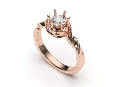 solitaire with ring sizes  8 part S11 3D print model
