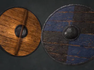 Viking Shield Game Res Low-poly 3D model
