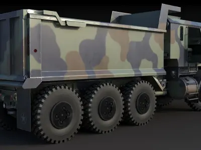 Military Dump Truck Oshkosh M1070  Low-poly 3D model