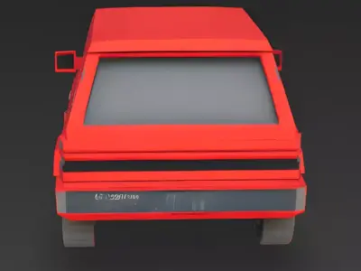 Red Family SUV 3D Model 3D Model Low-poly 3D model purchase