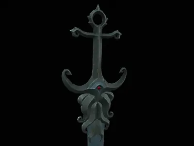 Stylized Sea  Sword Low-poly 3D model