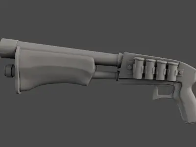Stylized Shotgun Low-poly 3D model buy