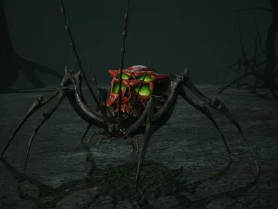 Undeath Spider 4 Low-poly 3D model