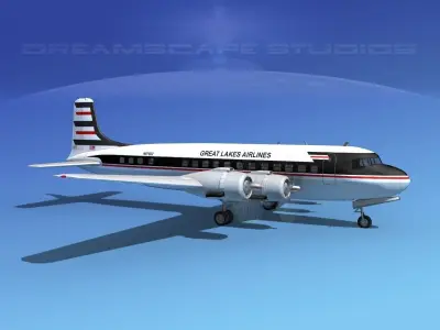 Douglas DC-6 Great Lakes Airlines 3D model