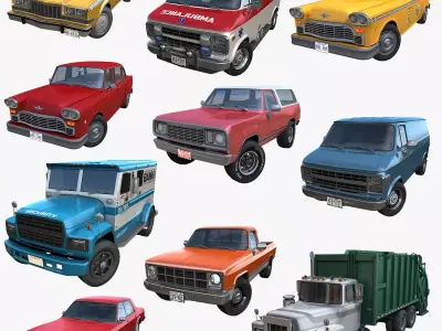 City traffic cars 3D Model Pack