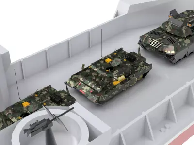 Landing Ship Tank Low-poly 3D model
