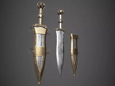Dagger Ibera Low-poly 3D model