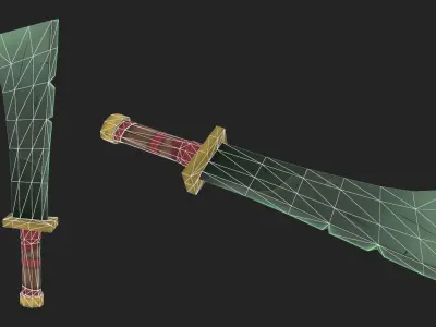 Jade Sword Free low-poly 3D model