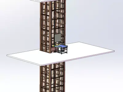 Reciprocating elevator for logistics factories 3D model