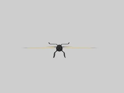 Low Poly Cartoon Yellow Butterfly Low-poly 3D model