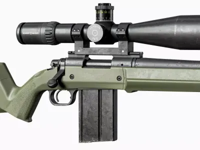 Remington 700 Magpul Tactical Sniper Rifle Low-poly 3D model