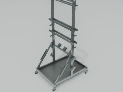 Hospital Equipment mobile stand Free low-poly 3D model