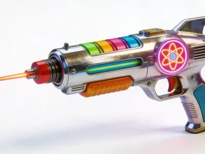 Neon Pulse Atompunk Ion Disintegrator 3D Model Low-poly 3D model