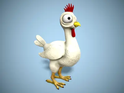 cartoon chicken Low-poly 3D model get