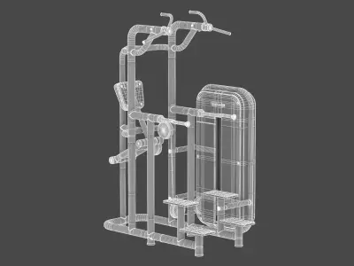 Technogym Bench Kneeling Easy Chin Dip 3D model
