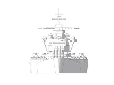 Alsace Battleship Concept  Low-poly 3D model