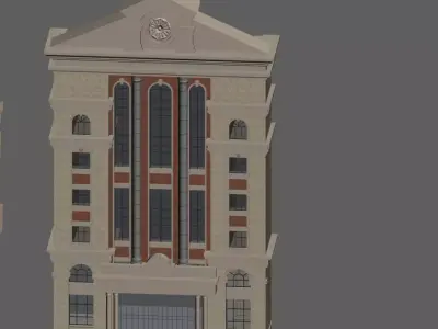 low poly European architecture Low-poly 3D model