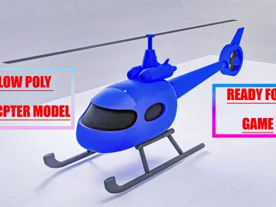 low poly helicopter Free low-poly 3D model