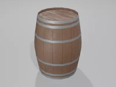 Heavy Toasted Lowpoly Hogshell Barrel Low-poly 3D model