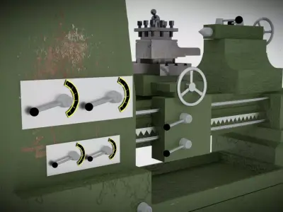 Lathe turning machine 3D model