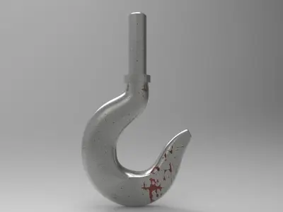 Crane hook with pulley block 3D model