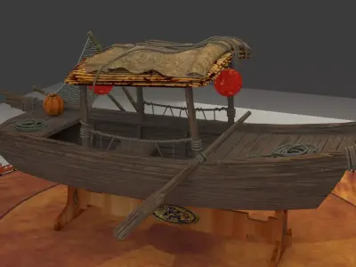 Chinese fishing boat 3D model purchase
