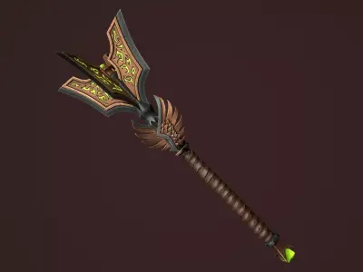 Rune mace Low-poly 3D model