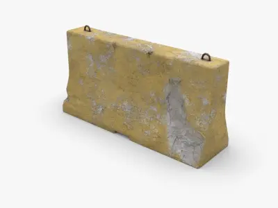 Roadwork concrete block Low-poly 3D model
