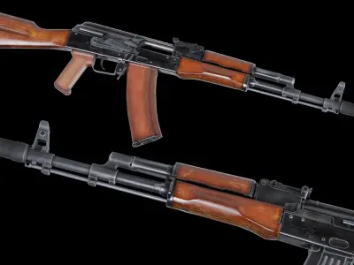 VR Ready Low Poly AK 47 Low-poly 3D model