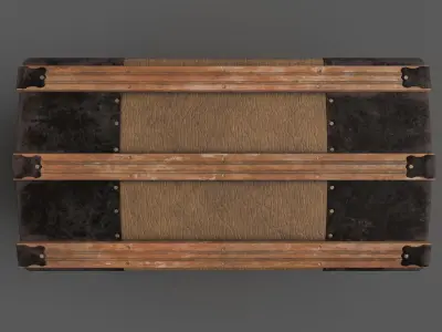 Antique Dome Top Steamer Trunk 1880s Low-poly 3D model