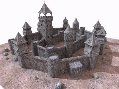 historic castle Low-poly 3D model