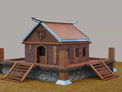 Medieval House Low-poly 3D model buy