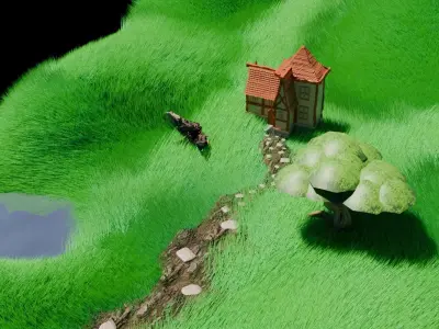 Location for game Low-poly 3D model
