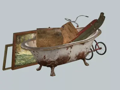 Debris Groundfill Junk XX Trash Game Ready Low-Poly 3D Model Low-poly 3D model